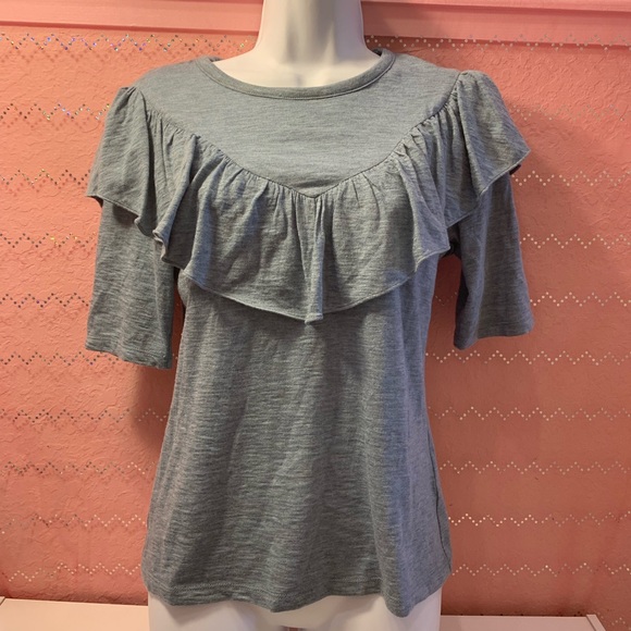 NWT Rebecca Taylor SS Melange JSY Glacier Blouse M - Picture 6 of 8